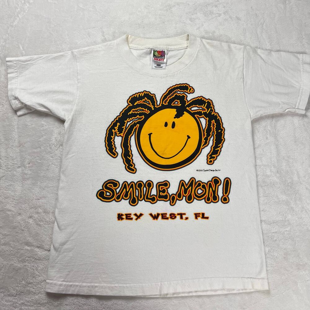 Fruit of the Loom Heavy vintage Kids T-shirt Smile Mon Key West Florida Sz 10/12